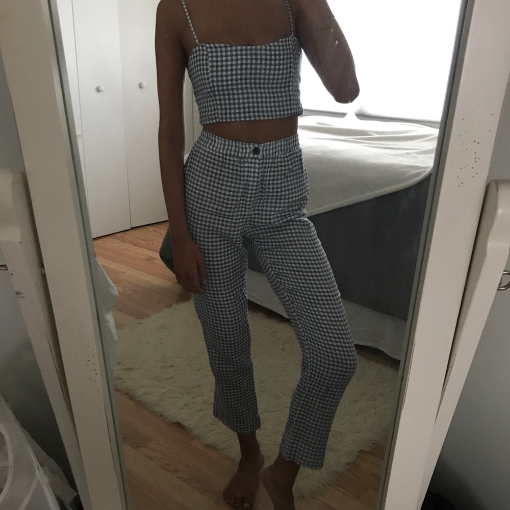 brandy melville blue gingham set
